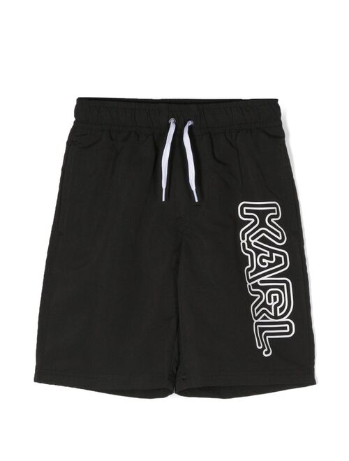 Karl Lagerfeld Kids logo-print swim shorts