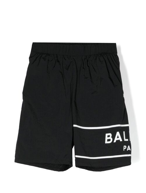 Balmain Kids logo-print swim shorts