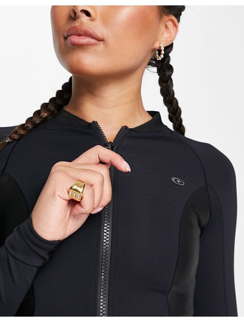 Ripcurl Rip Curl Mirage Ultimate long sleeve zip up surf top in black