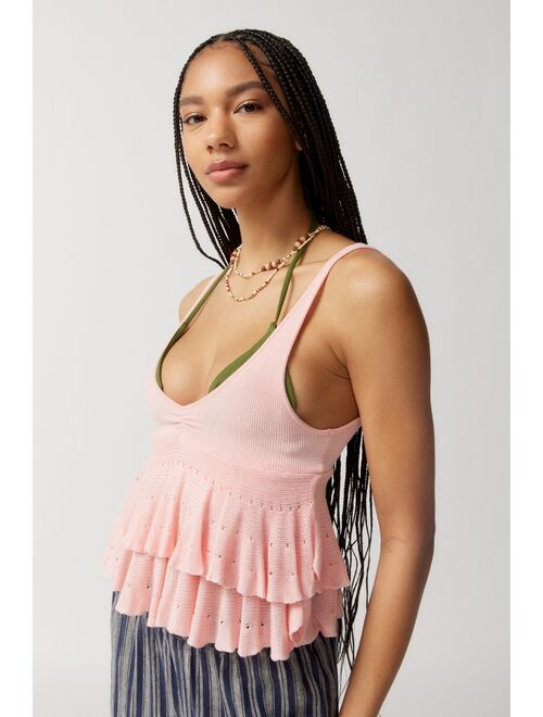Urban Outfitters UO Callie Ruffle Sweater Tank Top