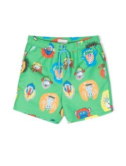Kids graphic-print swim shorts