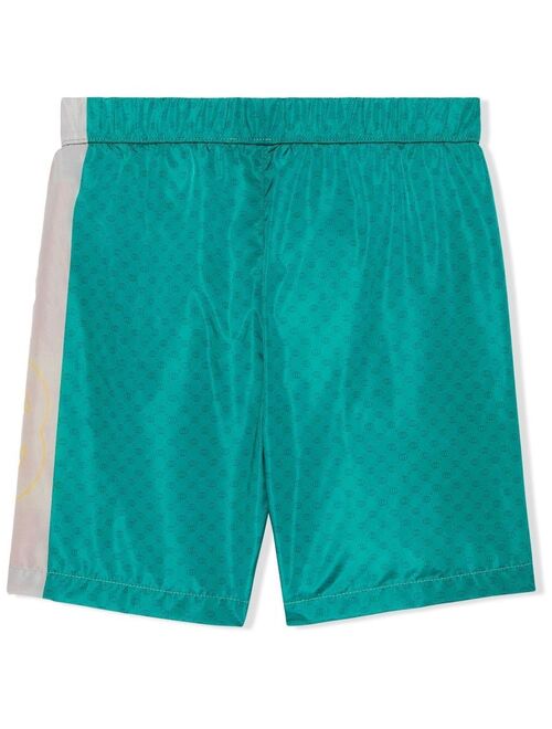 Gucci Kids monogram panelled swim shorts