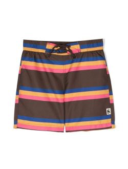 stripe-pattern swim shorts