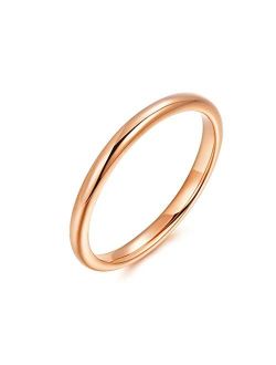 Daesar 18ct Rose Gold Rings for Women Ring Engagement High Polished Simple Design Promise Wedding Ring Gift