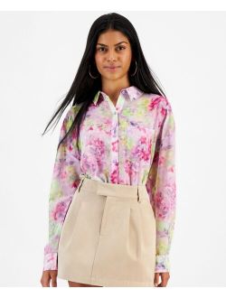 Women's Printed Oversized Shirt, Created for Macy's