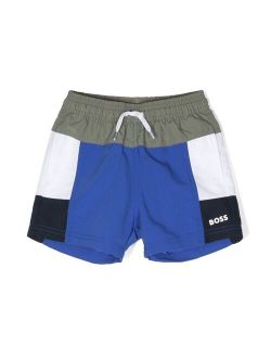 BOSS Kidswear colourblock swim shorts