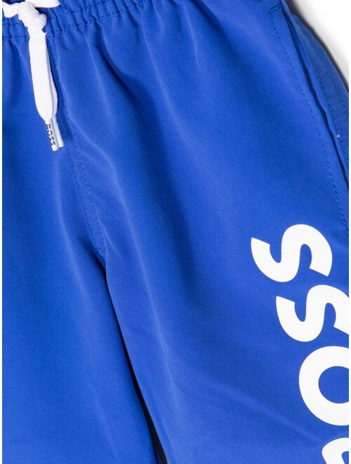 BOSS Kidswear logo-print swim shorts