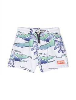 Kids animal-print swim shorts