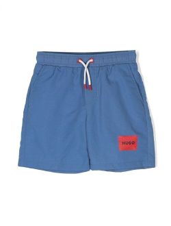HUGO KIDS logo-print swimming shorts