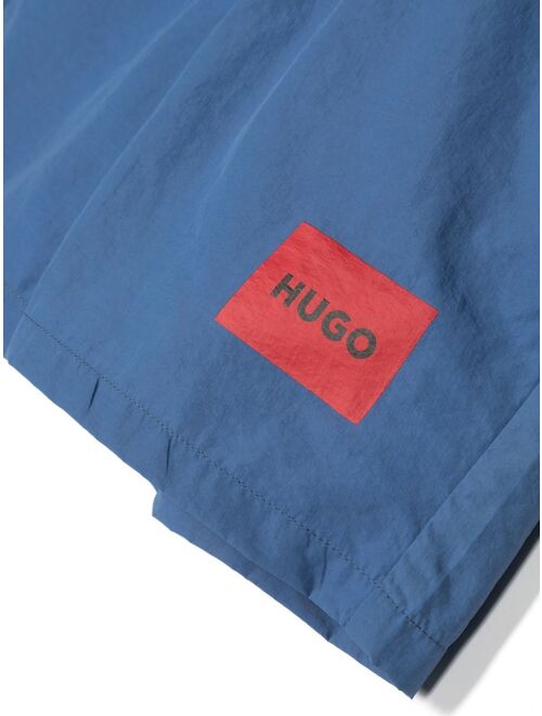 HUGO KIDS logo-print swimming shorts