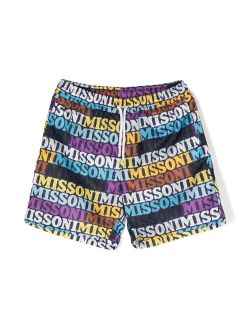 Missoni Kids logo-print drawstring swim shorts