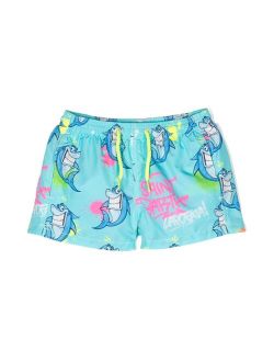 MC2 Saint Barth Kids shark-print beach shorts