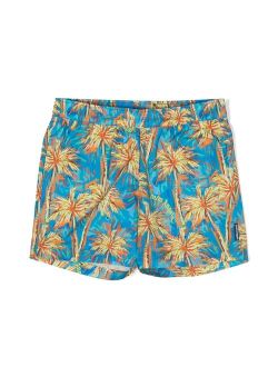 Kids all-over palm-tree print swim shorts