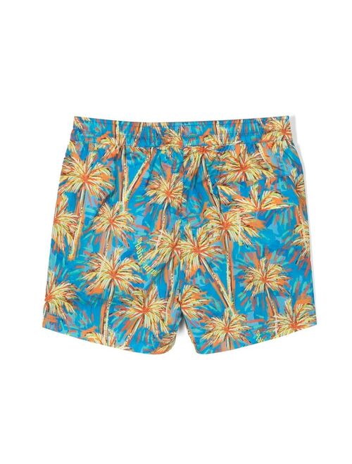 Palm Angels Kids all-over palm-tree print swim shorts