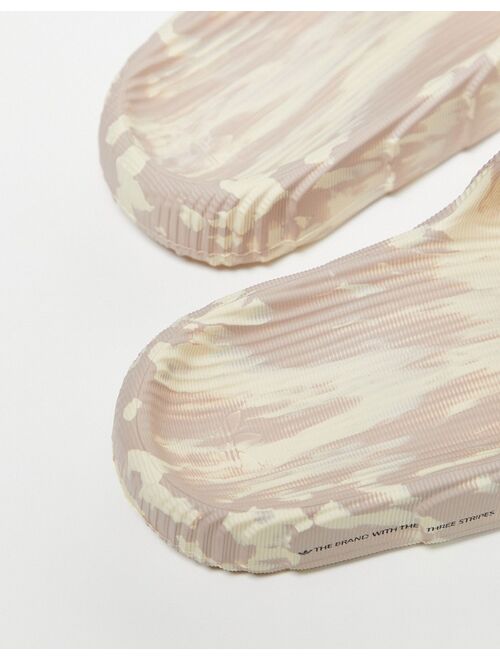 adidas Originals Adilette 22 slides in beige marble