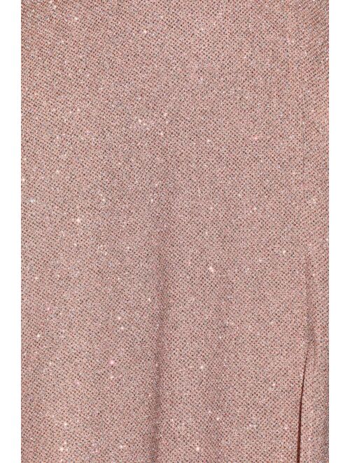 Lulus Truly Dazzling Mauve Multi Glitter Sleeveless Maxi Dress