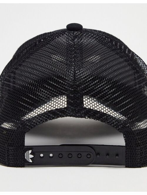 adidas Originals Icon 2.0 trucker cap in black