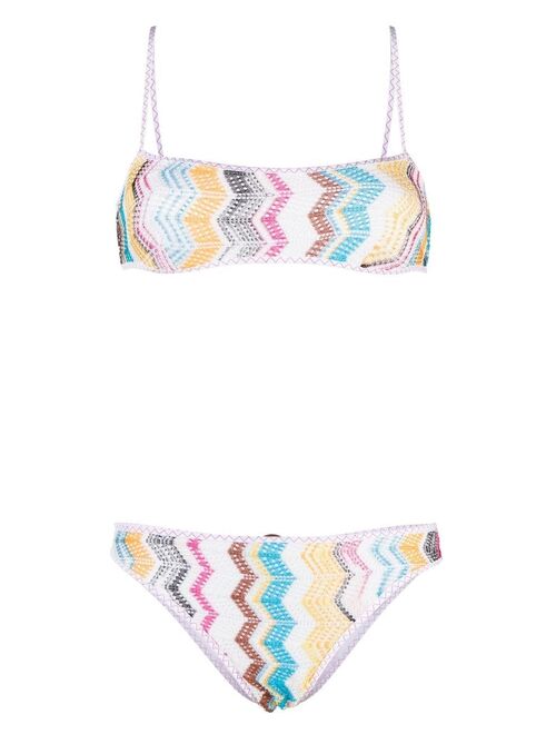 Missoni zigzag-pattern knitted bikini