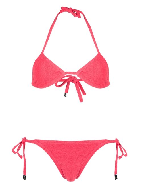 The Attico terry-cloth triangle bikini set