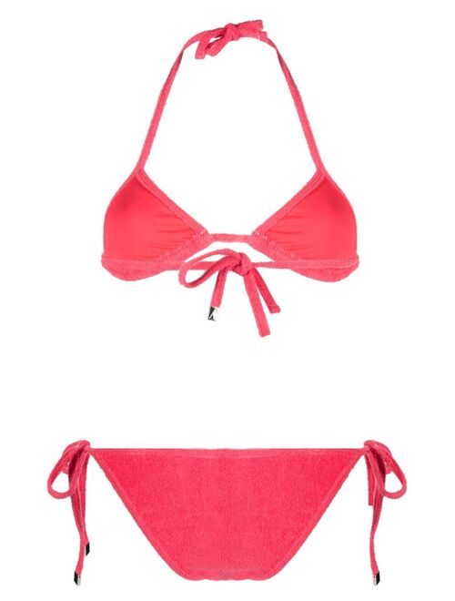 The Attico terry-cloth triangle bikini set
