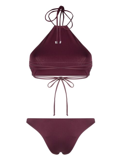 The Attico halterneck strap bikini set