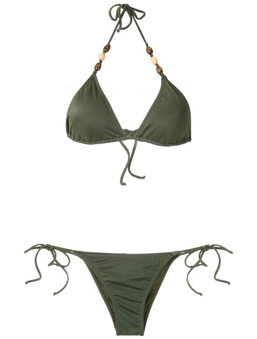 Brigitte embellished triangle bikini set