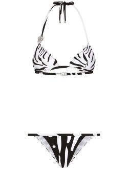 zebra print DG logo bikini