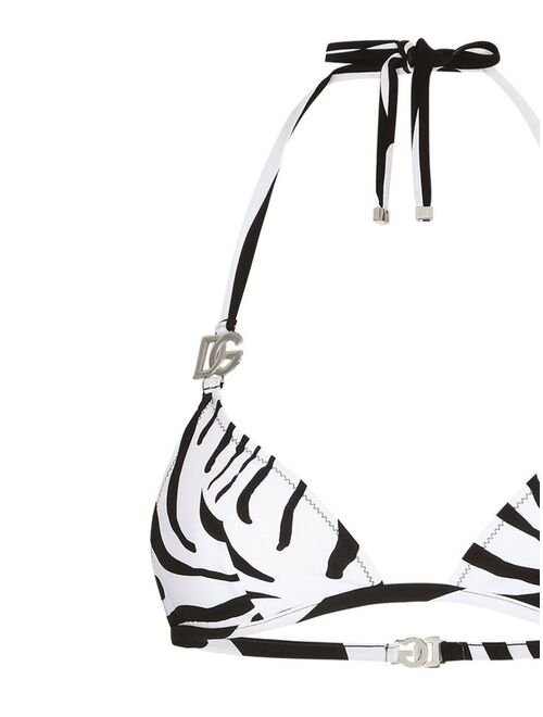 Dolce & Gabbana zebra print DG logo bikini