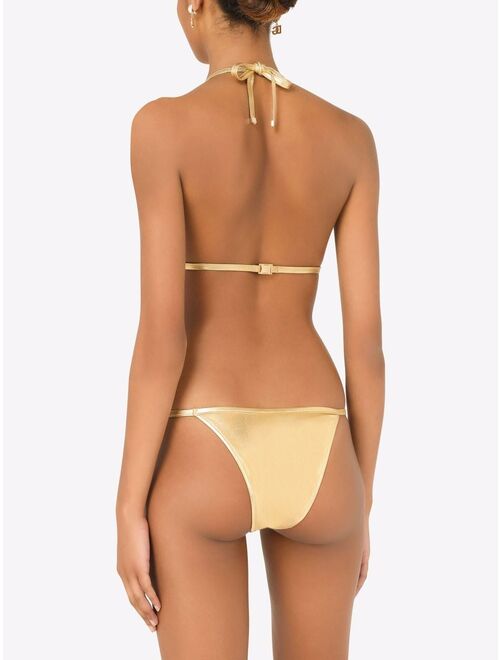 Dolce & Gabbana metallic halterneck bikini