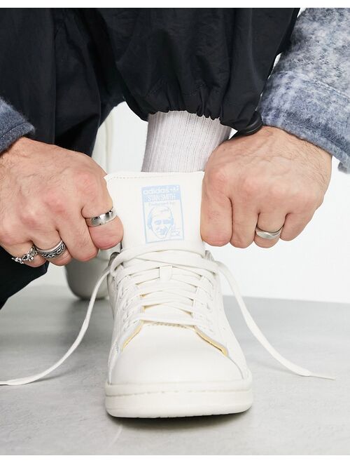 adidas Originals Stan Smith sneakers in white and light blue