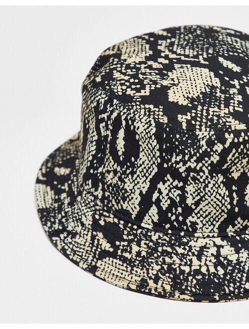 adidas Originals python print bucket hat in brown
