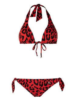 leopard-print bikini set