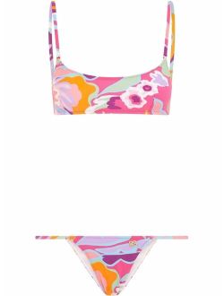 floral-print bikini set