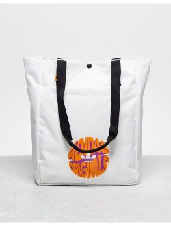 tote bag in white and mutli