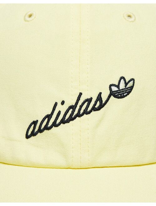 adidas Originals script logo cap in yellow
