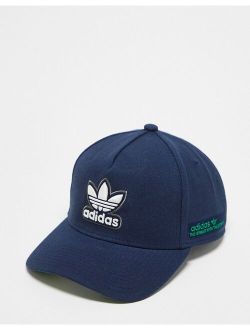 A-Frame snapback hat in navy