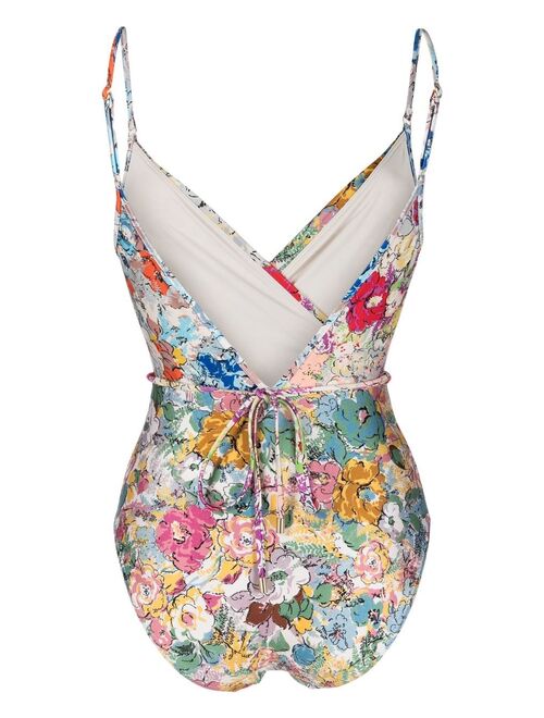 ZIMMERMANN Clover Wrap floral-print swimsuit