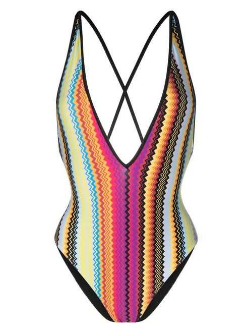 Missoni criss-cross-back swimsuit