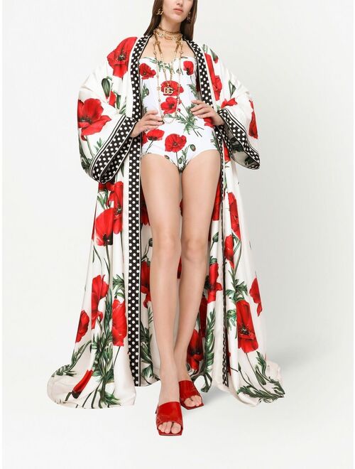 Dolce & Gabbana floral-print open-back one-piece