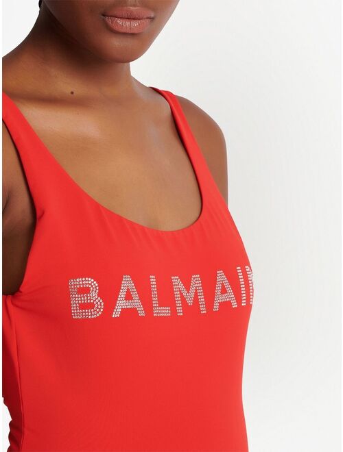Balmain logo-print sleeveless swimsuit