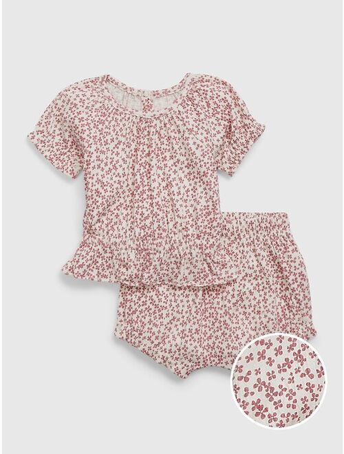Gap Baby Crinkle Gauze Floral Outfit Set