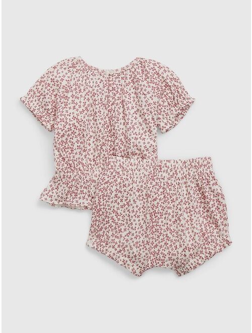 Gap Baby Crinkle Gauze Floral Outfit Set