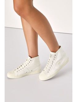 Coaster High Off White Lace-Up Sneakers