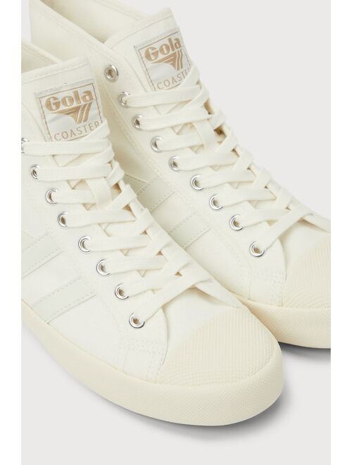 Gola Coaster High Off White Lace-Up Sneakers