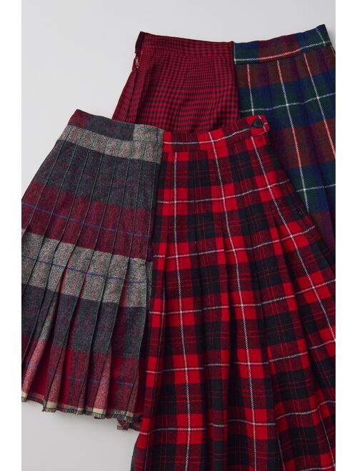 Urban Renewal Remade High Low Pleated Plaid Skirt
