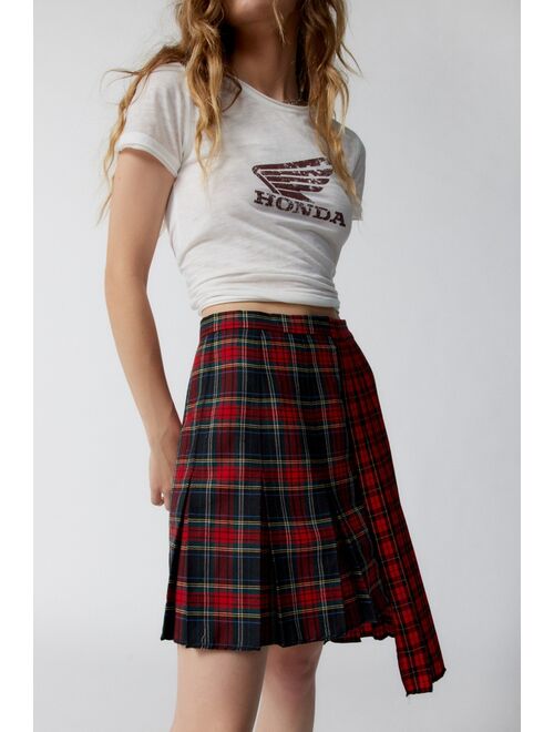 Urban Renewal Remade High Low Pleated Plaid Skirt