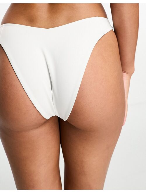 ASYOU mix & match V-front high waist bikini bottoms in white