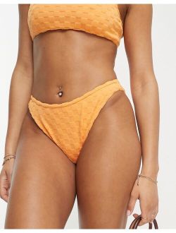 PacSun positano terry scoop bikini bottoms in orange - part of a set