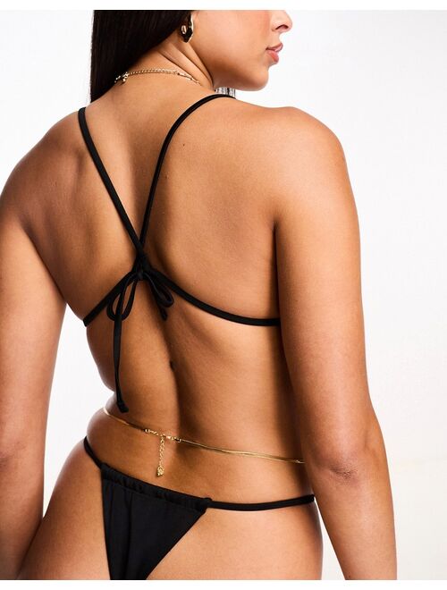 ASYOU mix & match halter triangle bikini top in black