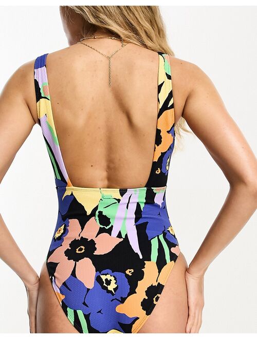 Roxy Color Jam swimsuit in floral print